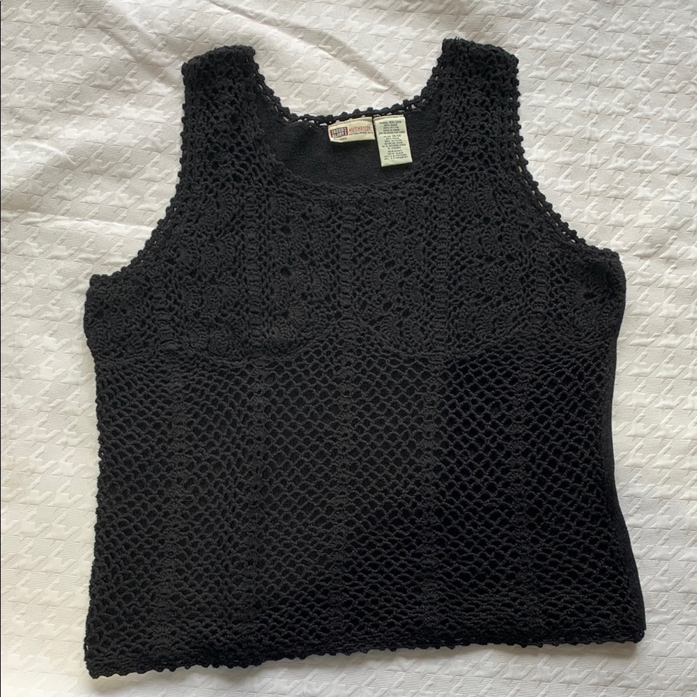 Women's Black Crochet Tank Top